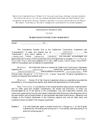 Amendment to Subdivision Construction Agreement - City of Austin, Texas
