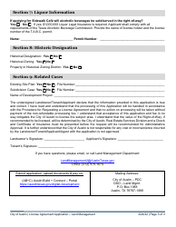 License Agreement Application - Land Management - City of Austin, Texas, Page 3