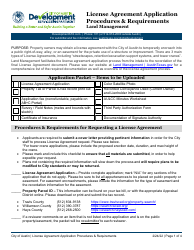 Document preview: License Agreement Application Procedures & Requirements - Land Management - City of Austin, Texas