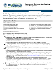 Document preview: Easement Release Application - Land Management - City of Austin, Texas