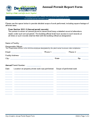 Document preview: Annual Permit Report Form - City of Austin, Texas