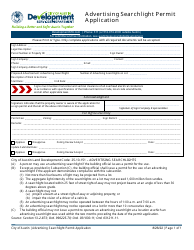 Document preview: Advertising Searchlight Permit Application - City of Austin, Texas
