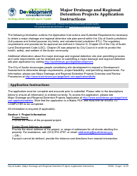 Instructions for Major Drainage and Regional Detention Projects Application - City of Austin, Texas