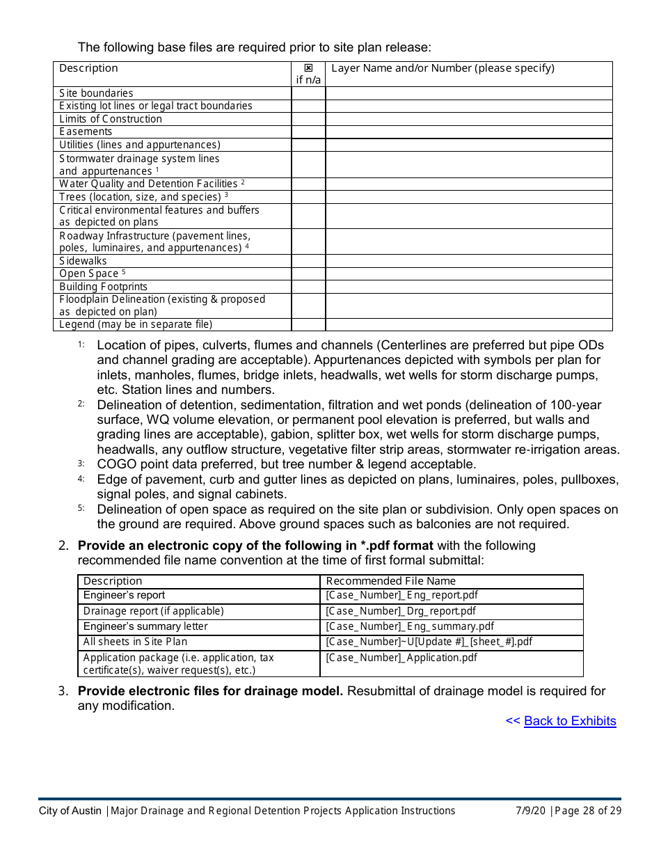 Instructions for Major Drainage and Regional Detention Projects Application - City of Austin, Texas, Page 28