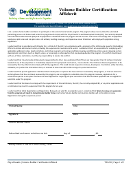 Document preview: Volume Builder Certification Affidavit - City of Austin, Texas