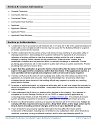 Building Permit Application - Residential Volume Builder Program - City of Austin, Texas, Page 4