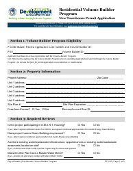 Document preview: New Townhouse Permit Application - Residential Volume Builder Program - City of Austin, Texas