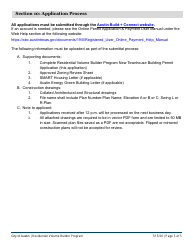 New Townhouse Permit Application - Residential Volume Builder Program - City of Austin, Texas, Page 5