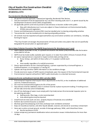 Pre-construction Meeting Handout (Residential Sites) - City of Austin, Texas, Page 2