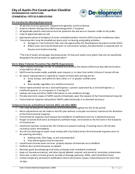 Pre-construction Meeting Handout (Commercial Sites &amp; Subdivisions) - City of Austin, Texas, Page 2
