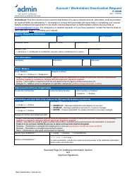 Document preview: Form IT-3000B Account/Workstation Deactivation Request - South Carolina