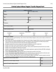 Document preview: Form FP-4 Transfer Request Form - Criminal Justice Fellows Program - North Carolina