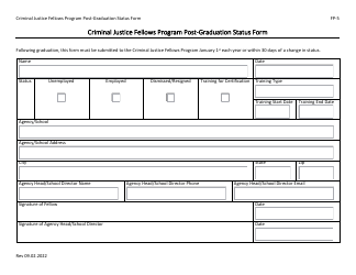 Document preview: Form FP-5 Post-graduation Status Form - Criminal Justice Fellows Program - North Carolina
