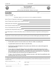 Document preview: Application for Garage, Yard or Tag Sale - City of Long Beach, New York