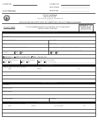 Application for Certificate of Competency or Electrician&#039;s License - City of Long Beach, New York