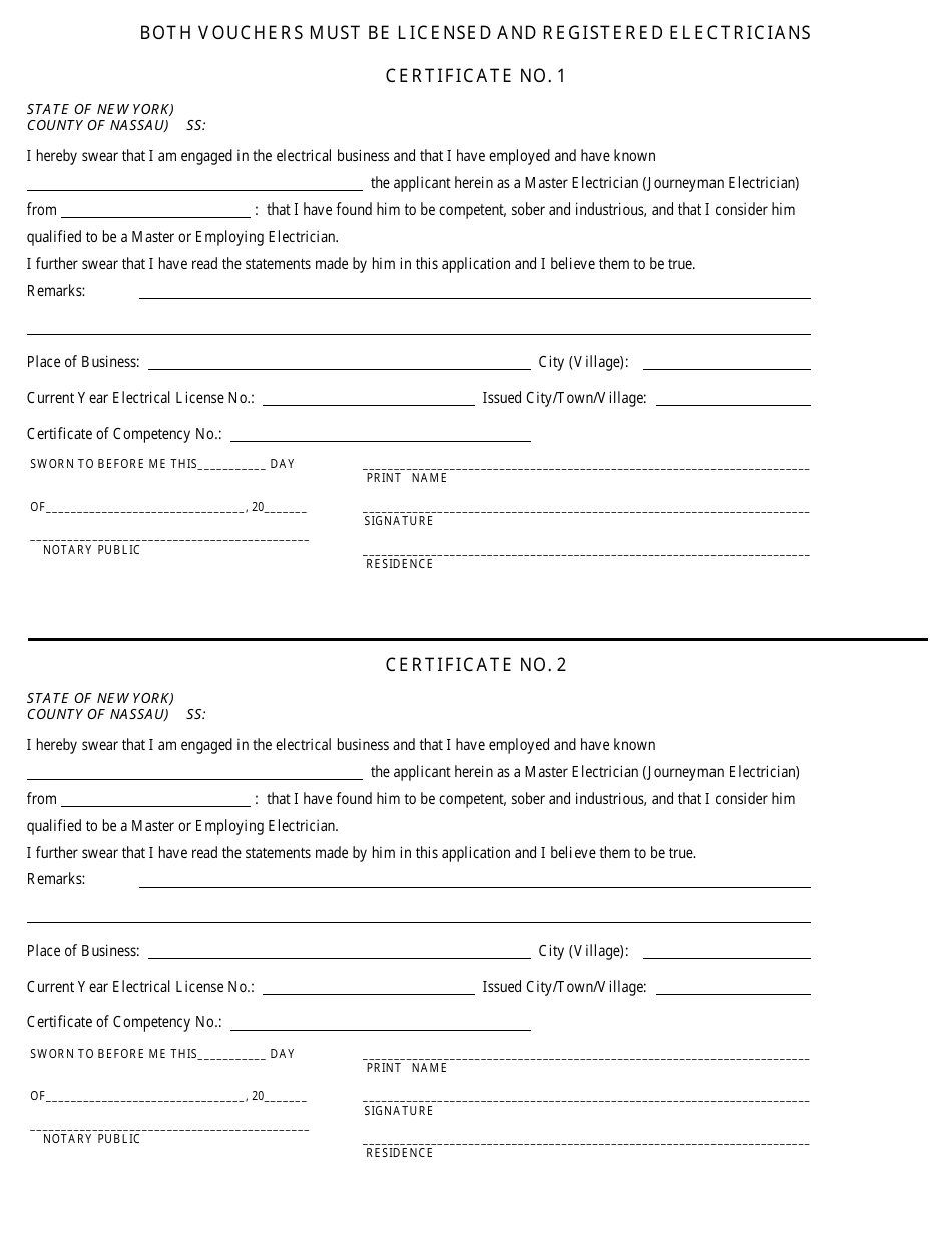 Application for Certificate of Competency or Electricians License - City of Long Beach, New York, Page 3