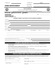 Application for Mercantile License - Home Improvement Contractor - City of Long Beach, New York