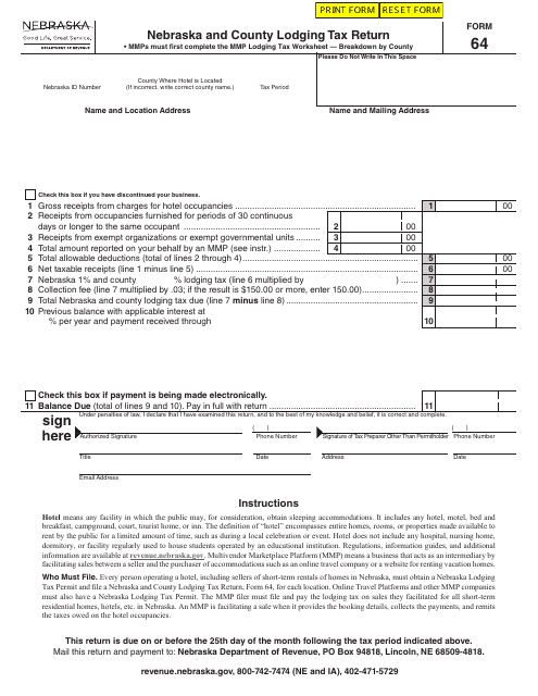 Form 64  Printable Pdf