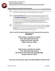 Delaware Nurse Aide Application for Certified Nurse Aide Reciprocity - Delaware, Page 2