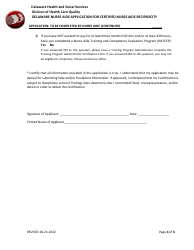 Delaware Nurse Aide Application for Certified Nurse Aide Reciprocity - Delaware, Page 4