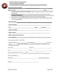 Delaware Nurse Aide Application for Certified Nurse Aide Reciprocity - Delaware, Page 5