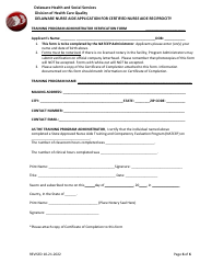 Delaware Nurse Aide Application for Certified Nurse Aide Reciprocity - Delaware, Page 6