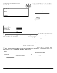 Document preview: Form MDJS305ABL Request for Order of Execution - Pennsylvania