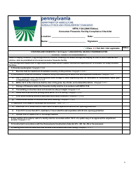 NFPA 1124 (2006 Edition) Consumer Fireworks Facility Compliance Checklist - Pennsylvania