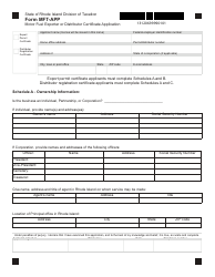 Document preview: Form MFT-APP Motor Fuel Exporter or Distributor Certificate Application - Rhode Island