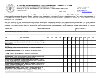 Document preview: Form SFN62148 30 Day Walkthrough Inspections - Impressed Current Systems - North Dakota