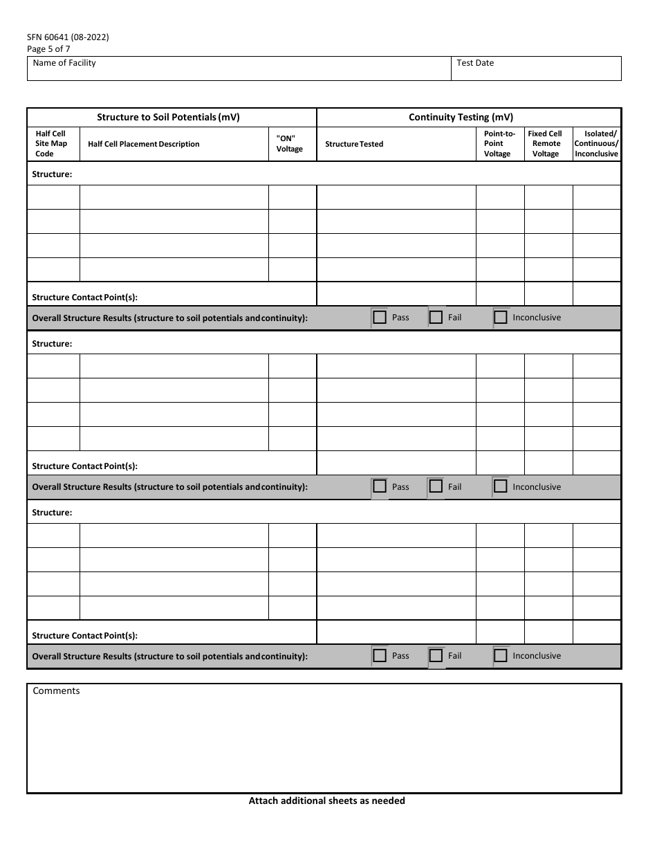 Form SFN60641 Ust Cathodic Protection System Evaluation Galvanic (Sacrificial Anode) Type - North Dakota, Page 5