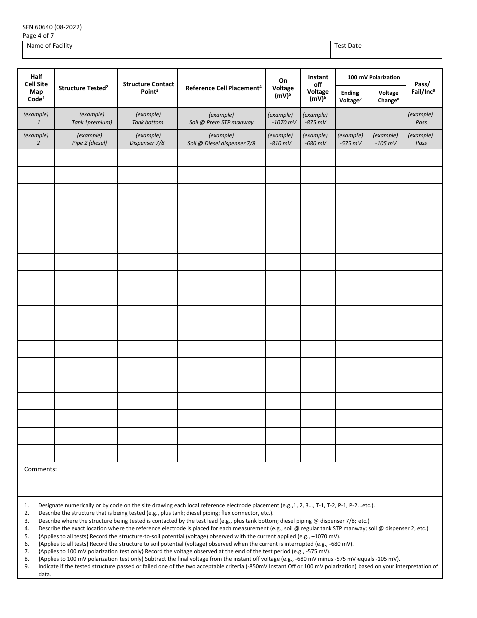 Form SFN60640 Ust Cathodic Protection System Evaluation Impressed Current Type - North Dakota, Page 4