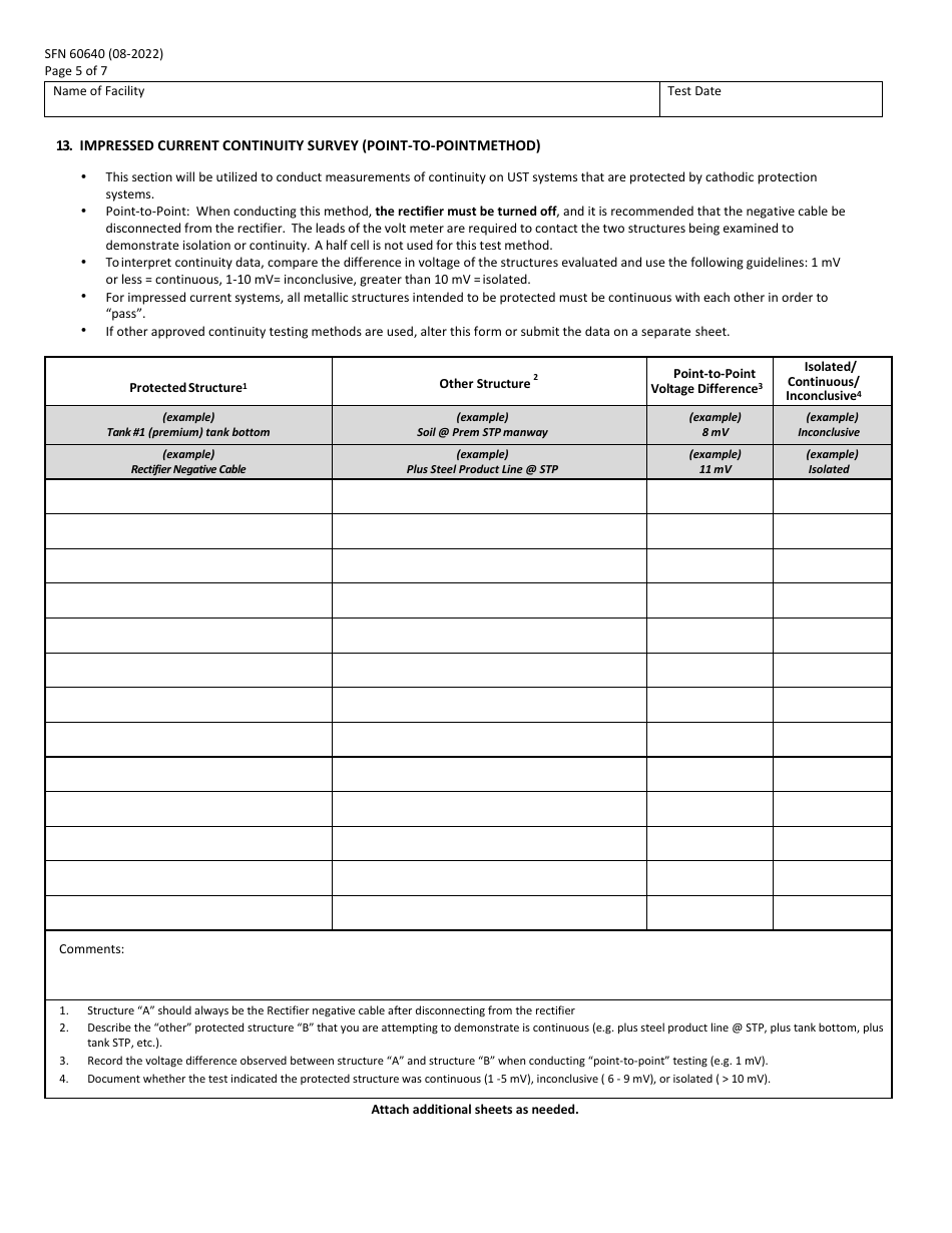 Form SFN60640 Ust Cathodic Protection System Evaluation Impressed Current Type - North Dakota, Page 5