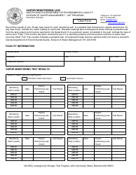 Document preview: Form SFN62227 Vapor Monitoring Log - North Dakota