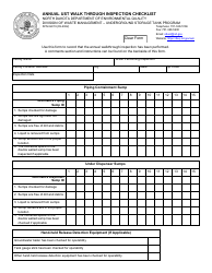 Document preview: Form SFN62219 Annual Ust Walk Through Inspection Checklist - North Dakota