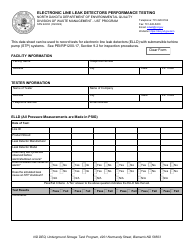 Document preview: Form SFN62238 Electronic Line Leak Detectors Performance Testing - North Dakota