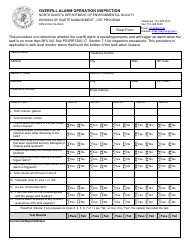 Document preview: Form SFN62146 Overfill Alarm Operation Inspection - North Dakota