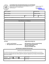 Document preview: Form SFN7054 Authorization for Registration of Antifreeze - North Dakota
