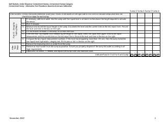 Form for Documenting Compliance With Low Liquid Level Ust Containment Sump Testing Procedures - Montana, Page 2