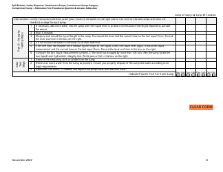 Form for Documenting Compliance With Low Liquid Level Ust Containment Sump Testing Procedures - Montana, Page 8