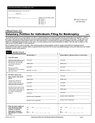 Document preview: Official Form 101 Voluntary Petition for Individuals Filing for Bankruptcy