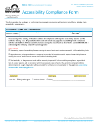 Document preview: Form 300 Accessibility Compliance Form - City of San Jose, California