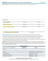 Form 305 Alternate Design, Material or Construction Method Application - City of San Jose, California, Page 2