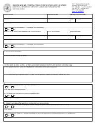 Form SFN58394 Independent Contractor Verification Application - North Dakota