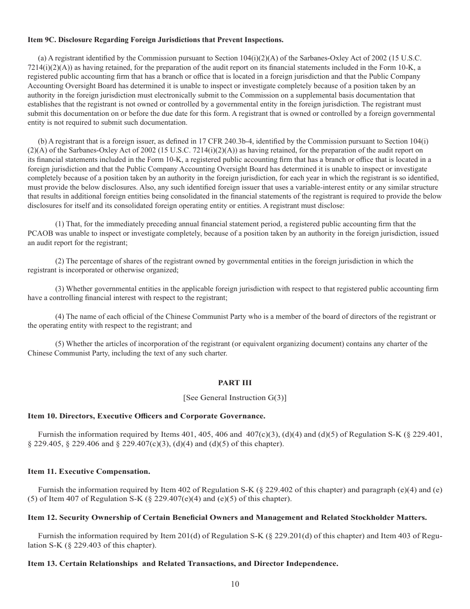 Form 10-K (SEC Form 1673) Annual Report Pursuant to Section 13 or 15(D) of the Securities Exchange Act of 1934, Page 10