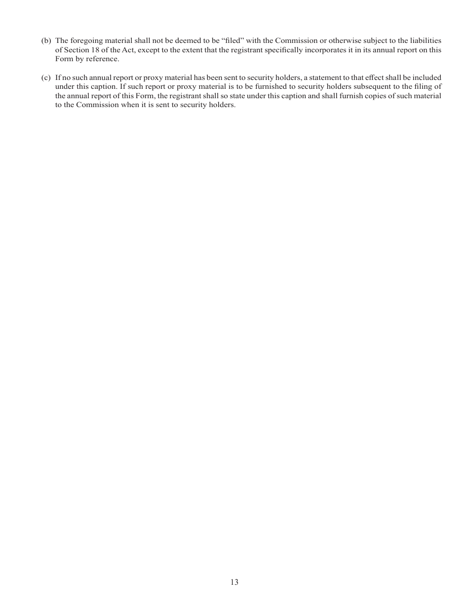 Form 10-K (SEC Form 1673) Annual Report Pursuant to Section 13 or 15(D) of the Securities Exchange Act of 1934, Page 13