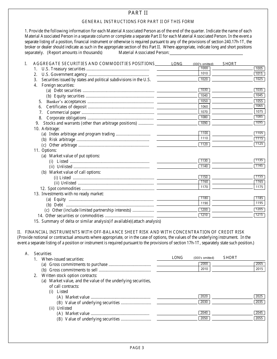 Form 17-H (SEC Form 2332) Risk Assessment Report for Brokers and Dealers, Page 3