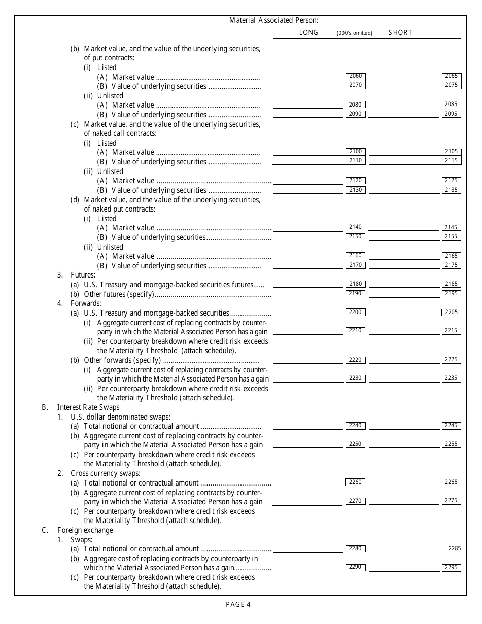 Form 17-H (SEC Form 2332) Risk Assessment Report for Brokers and Dealers, Page 4