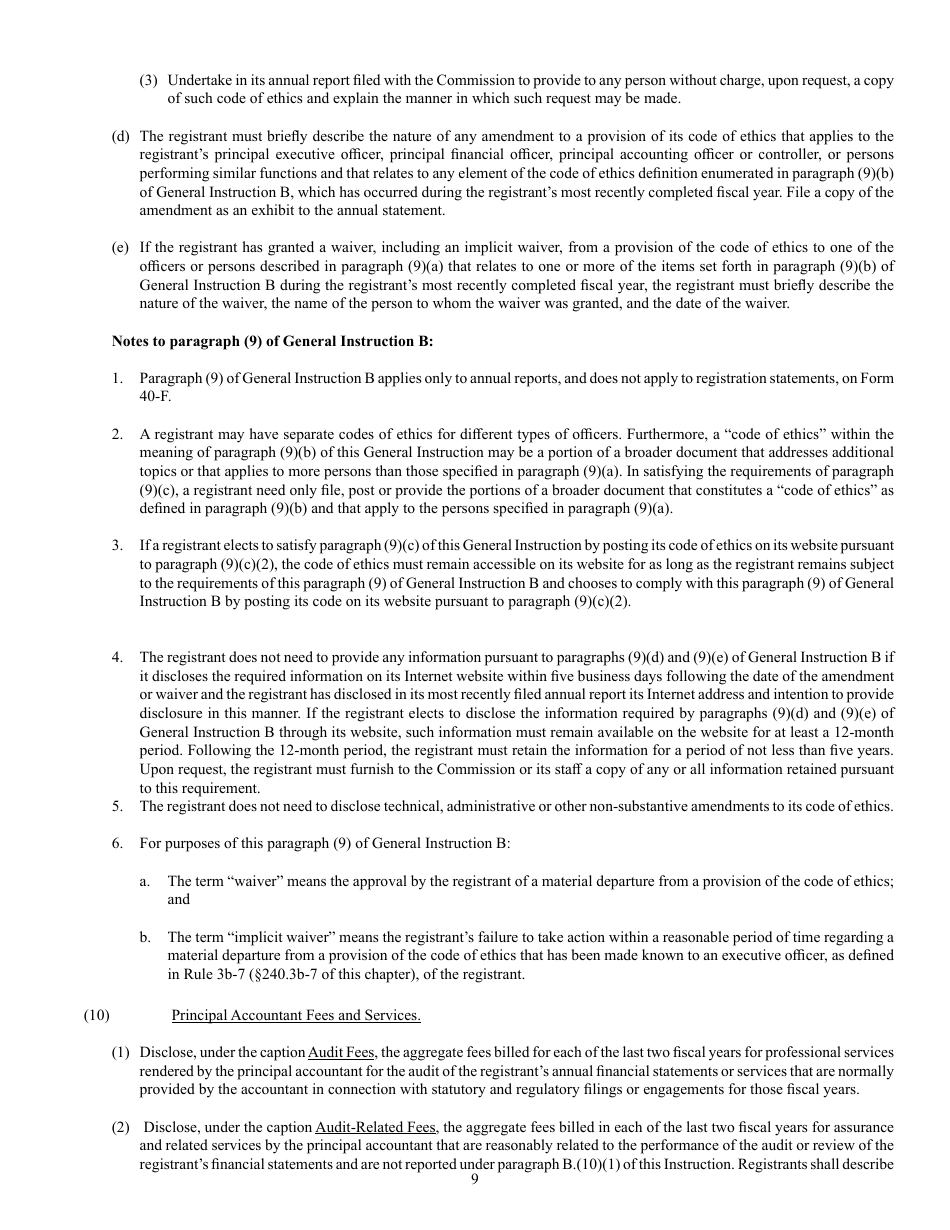 Form 40-F (SEC Form 2285) Registration Statement Pursuant to Section 12 or Annual Report Pursuant to Section 13(A) or 15(D), Page 9