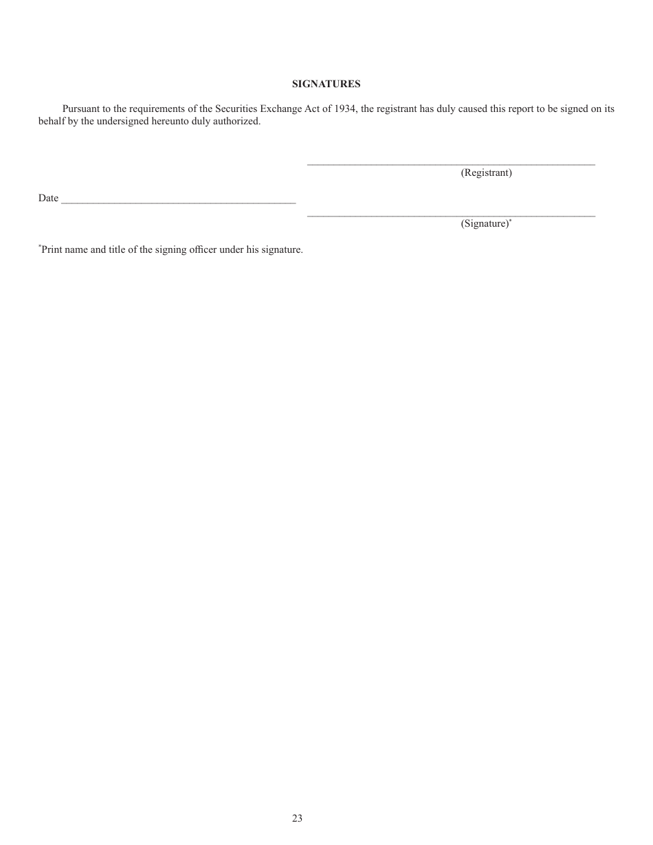 SEC Form 873 (8-K) Current Report Pursuant to Section 13 or 15(D) of the Securities Exchange Act of 1934, Page 24